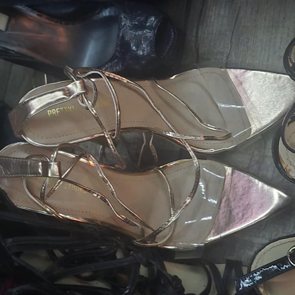 PrettyLittleThing Gold Strappy Heels